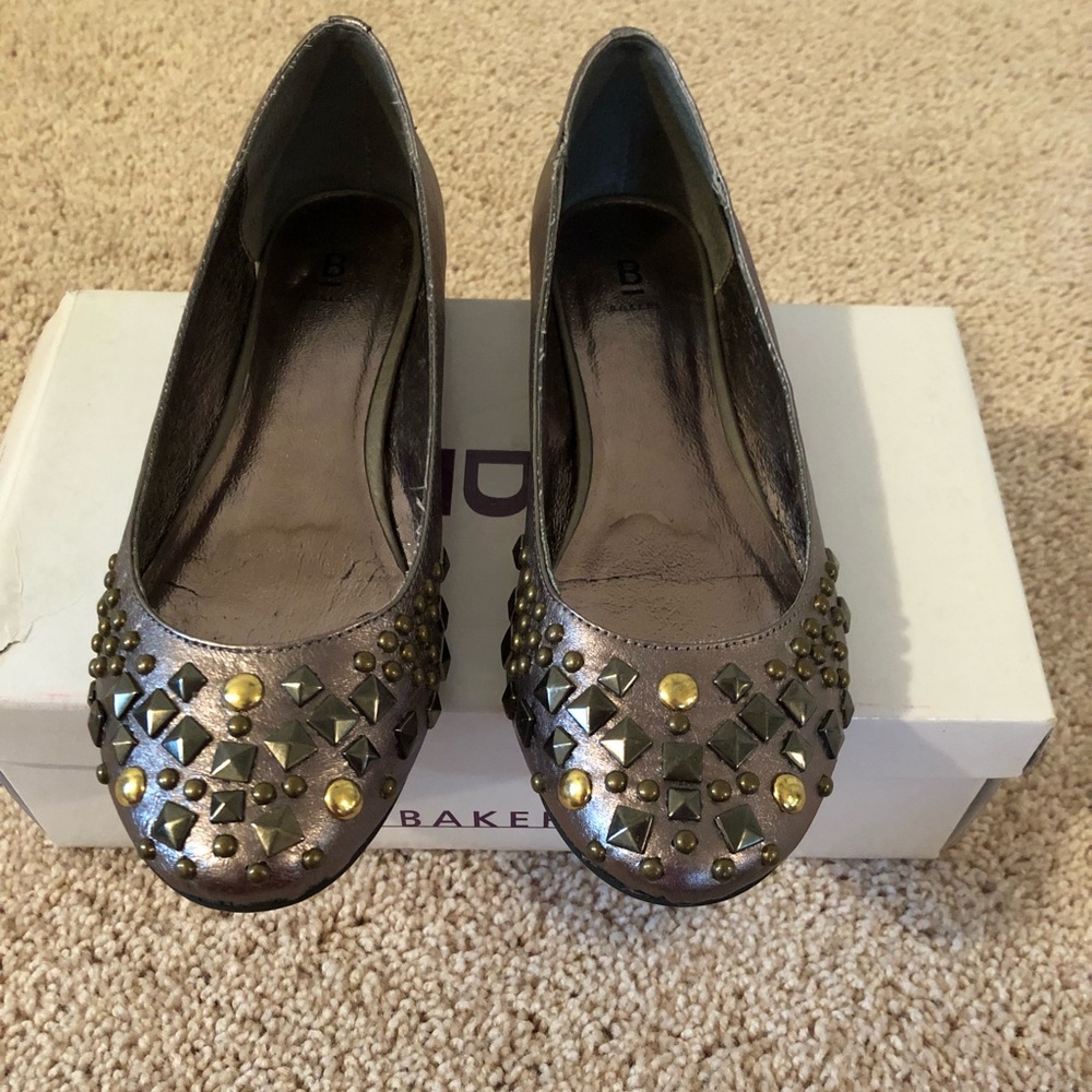 Bakers Studded Pewter Flats